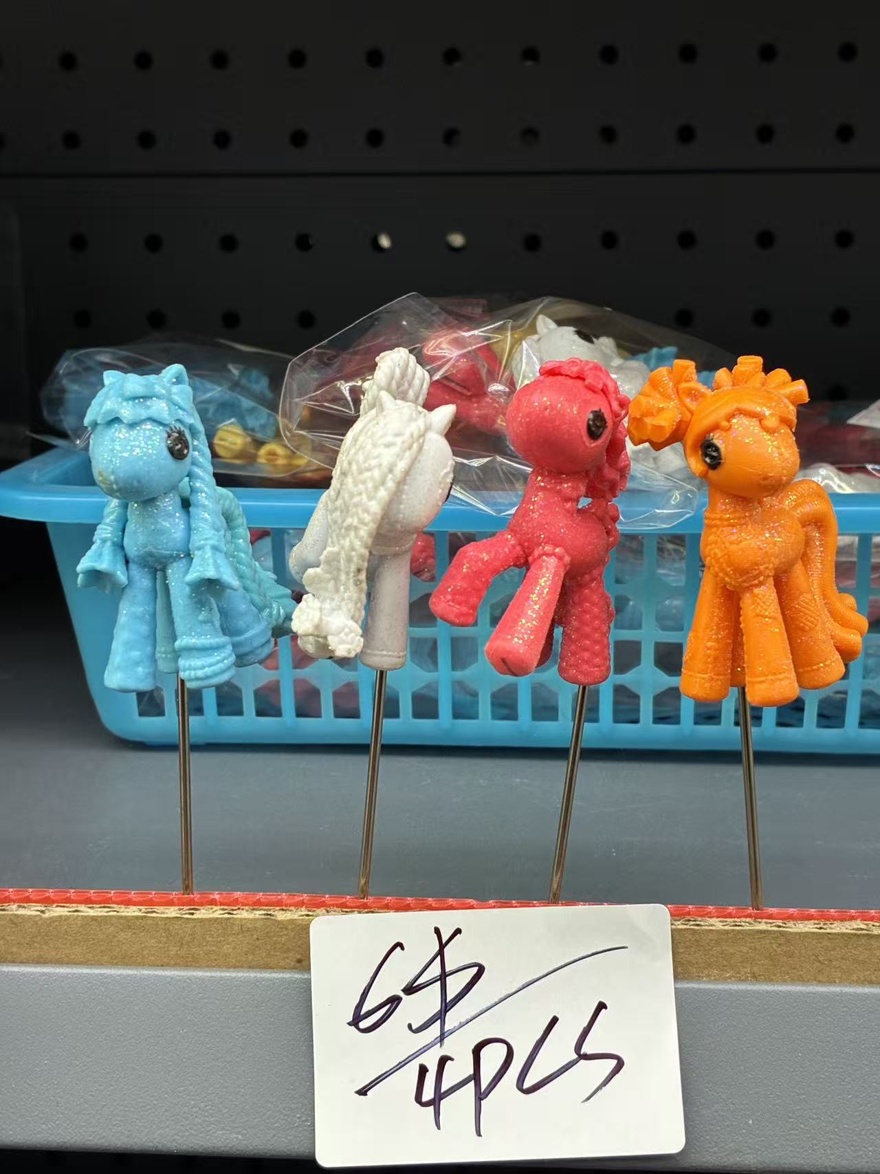 Glitter Unicorn Pony Figurine Set (4PCS)