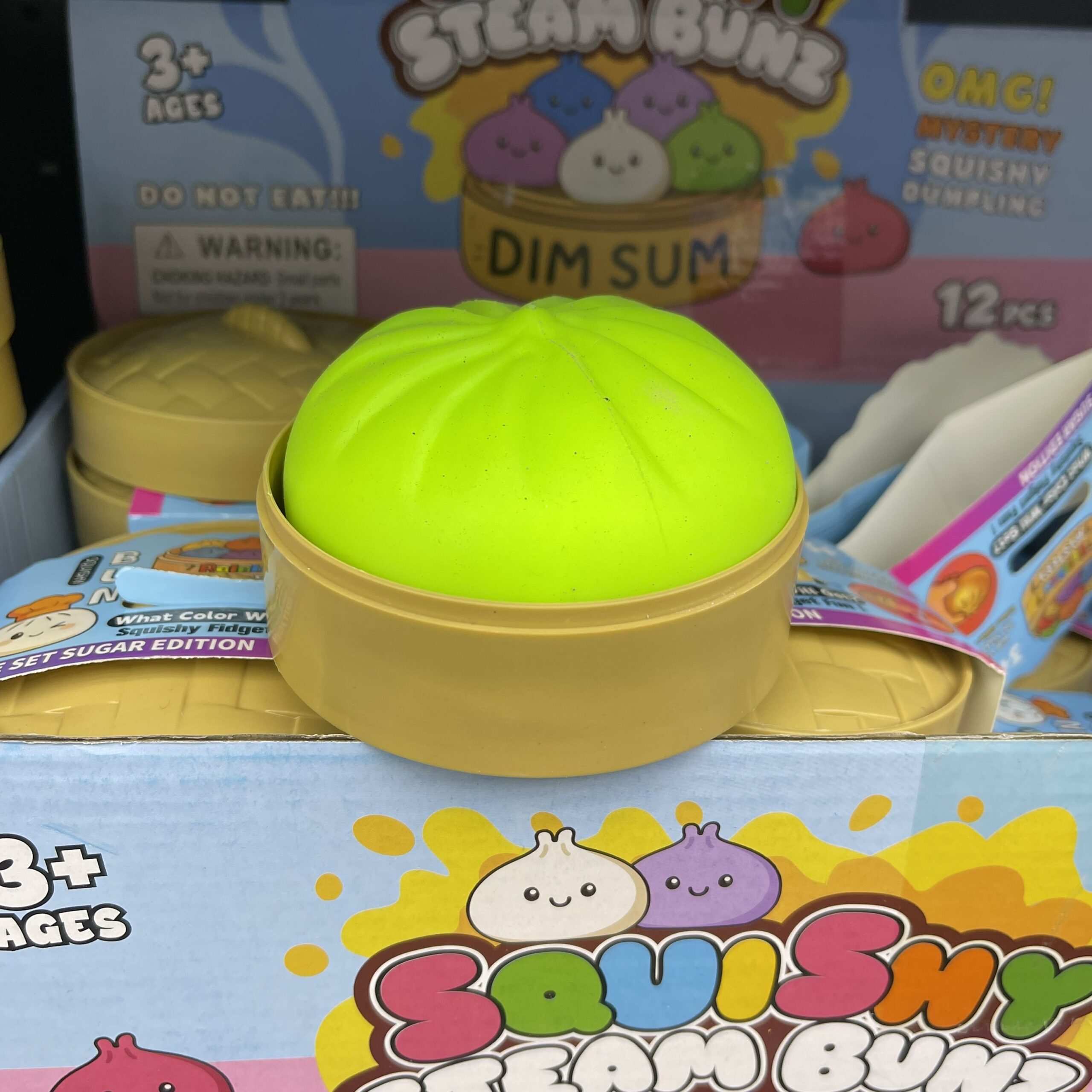 Mystery Bun Squishy Fidget Toy – Rainbow Sugar Edition
