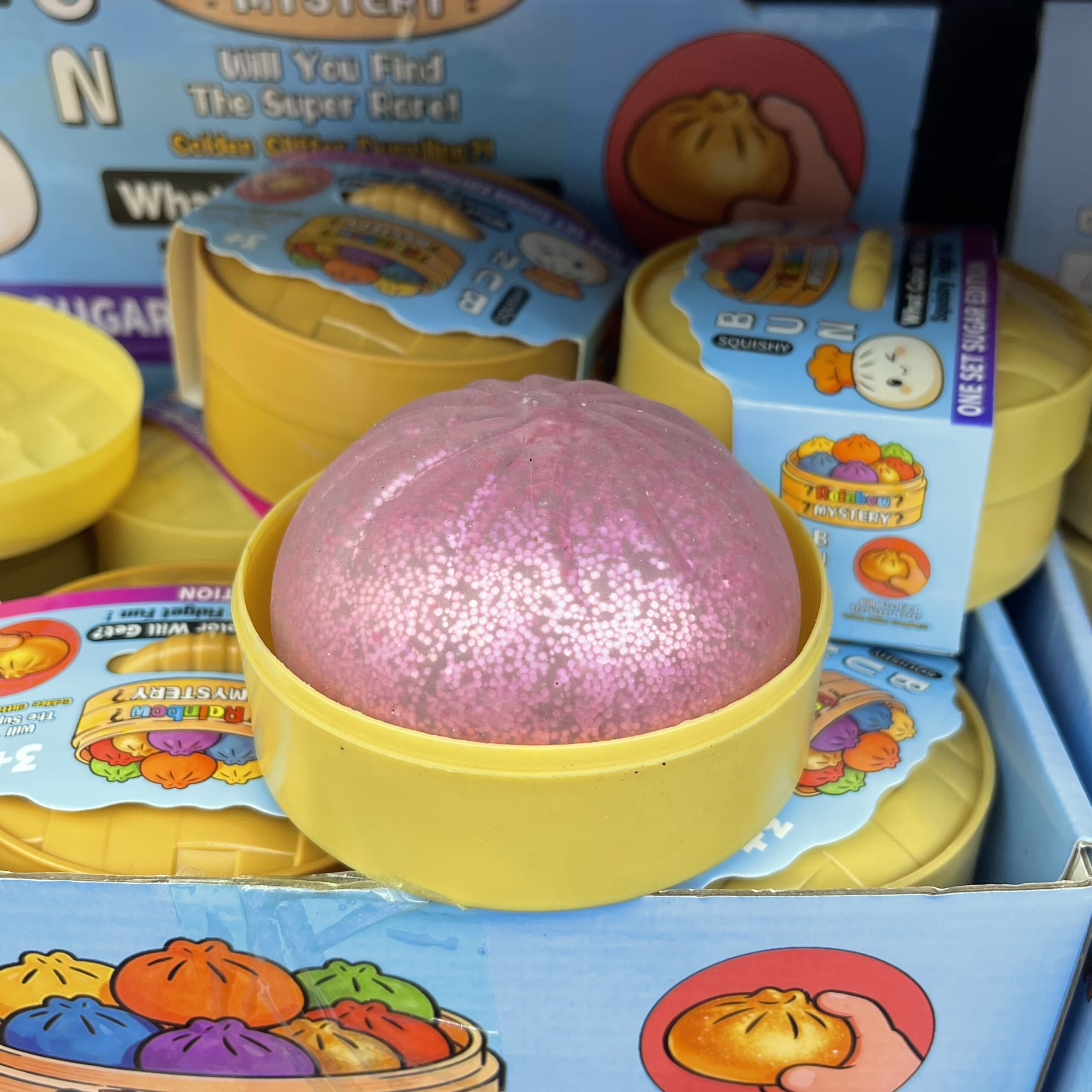 Mystery Bun Squishy Fidget Toy – Rainbow Sugar Edition