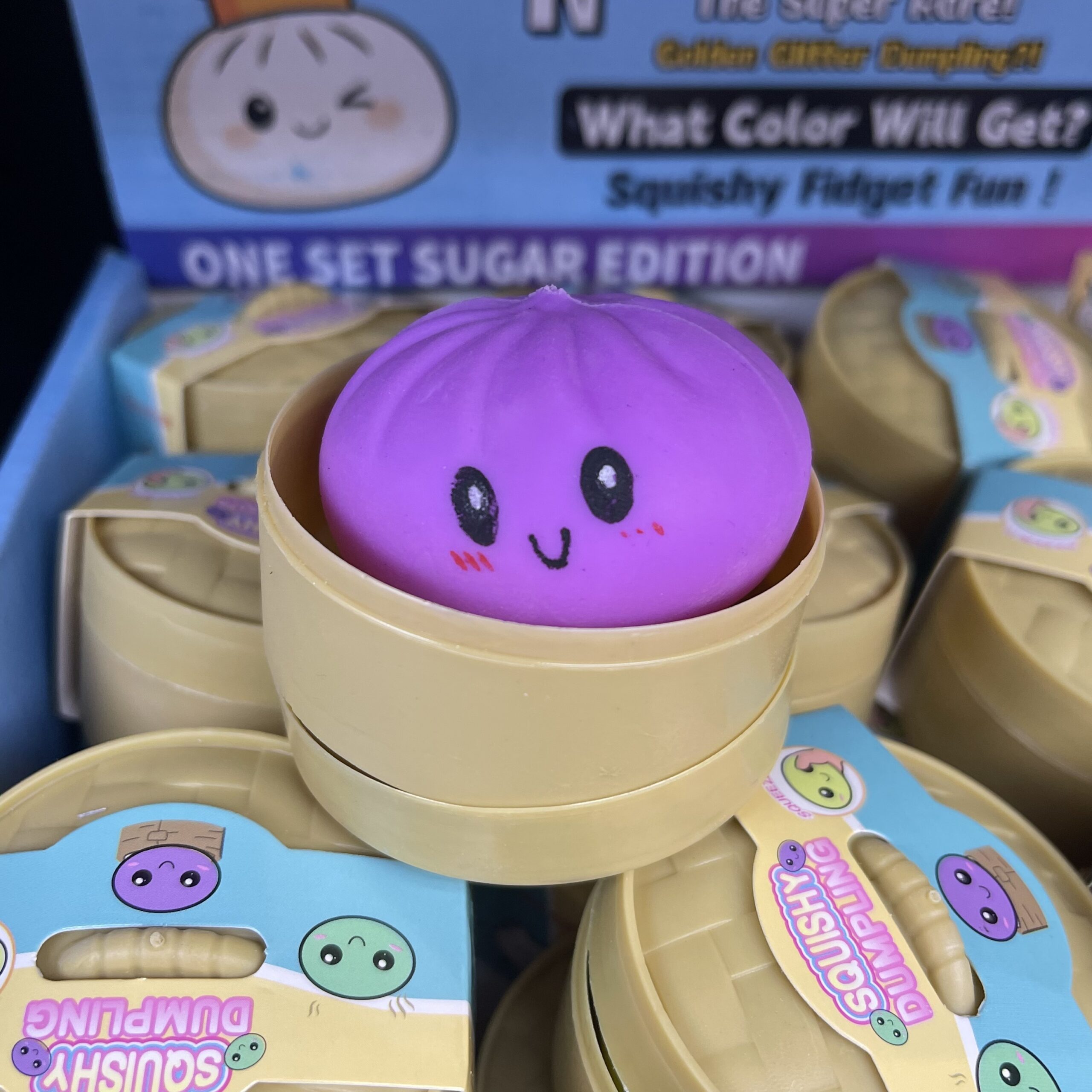 Mystery Bun Squishy Fidget Toy – Rainbow Sugar Edition