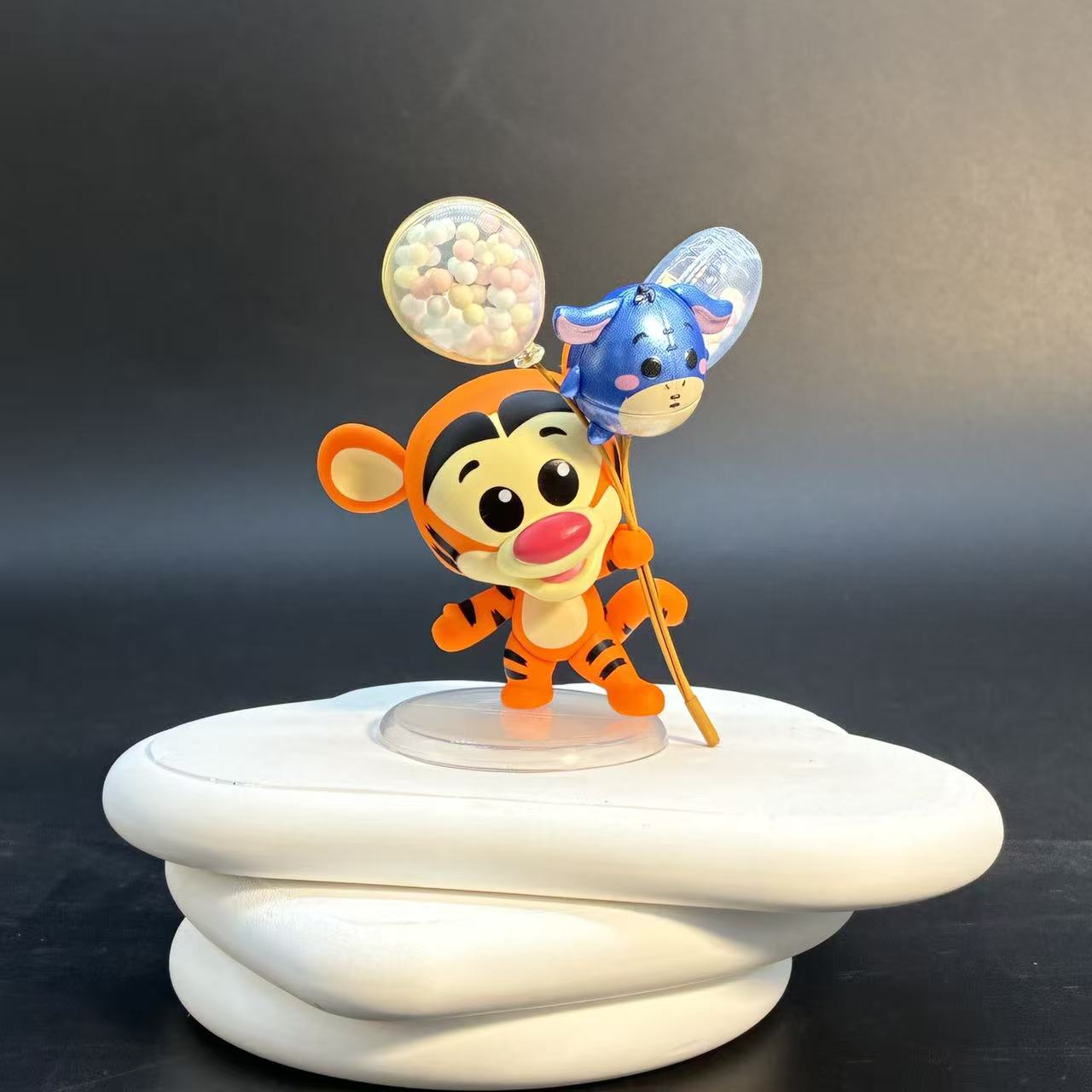 Disney Tigger Mini Figure with Balloons – Winnie the Pooh Cute Figurine for Desk & Plant Decor