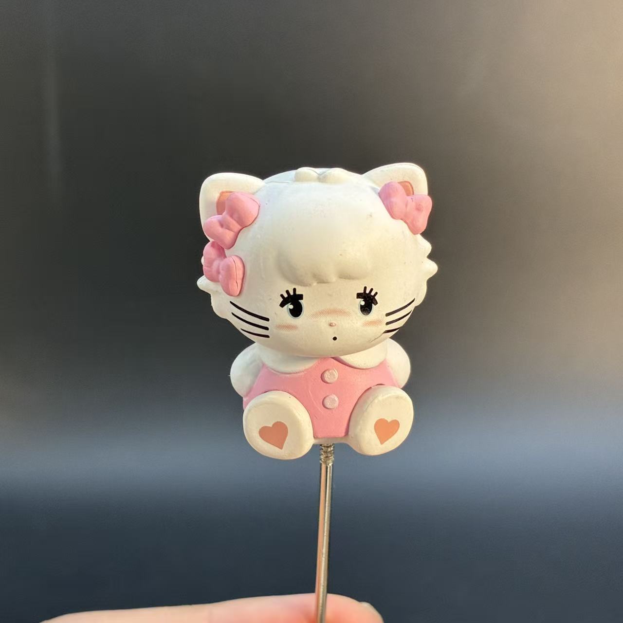Cute Flocked Animal Mini Figurine Picks – Kawaii Cat Ornaments for Succulent & Bonsai