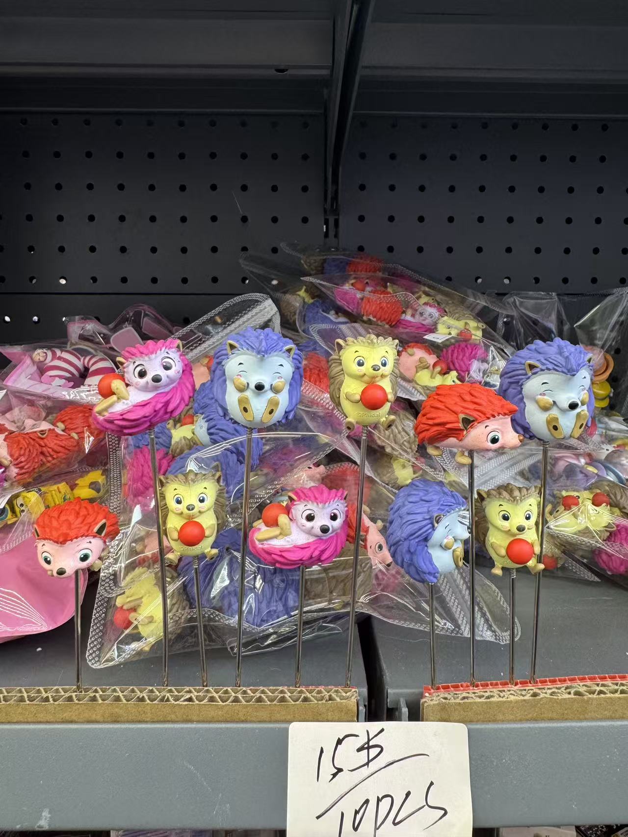 Kawaii Colorful Hedgehog Plant Stakes – 10PCS Cartoon Hedgehog Ornaments for Indoor Garden & Desk Decor