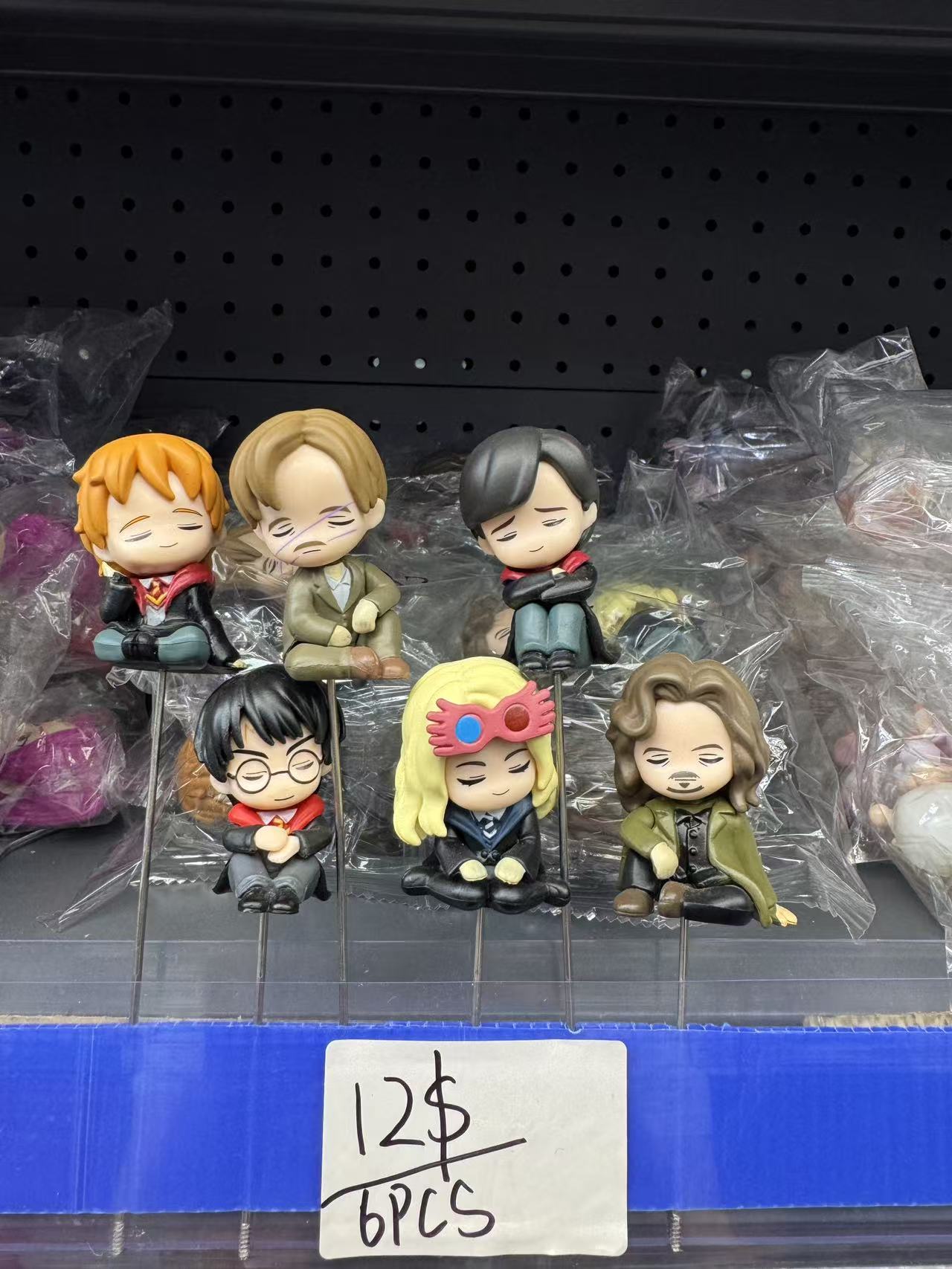 6PCS Harry Potter Sleeping Plant Topper Set – Cute Chibi Character Mini Figurines for Succulent Pot Decor