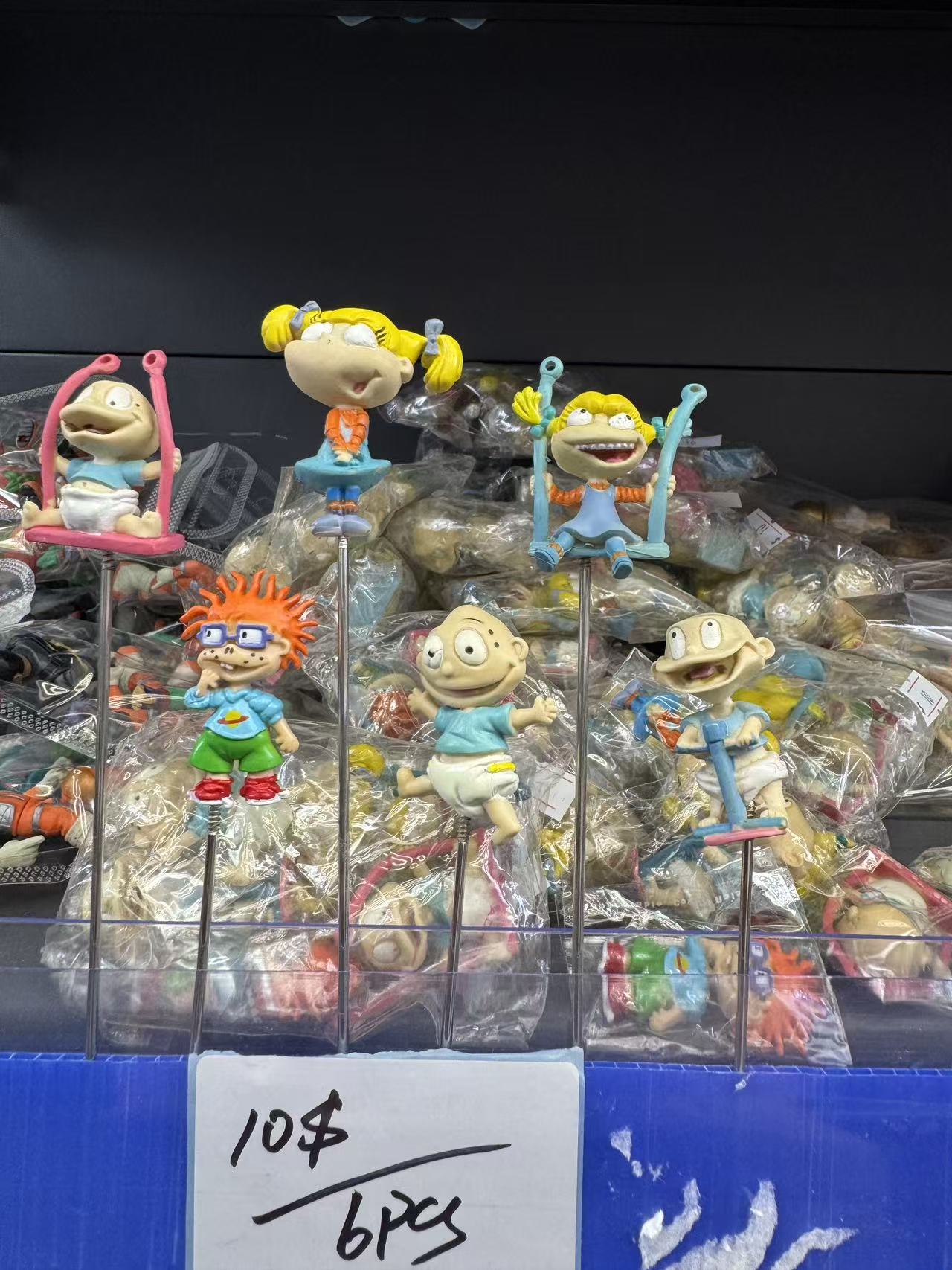 6PCS Rugrats Plant Topper Set – Classic Rugrats Baby Characters Mini Figurines for Succulent Pot Decor