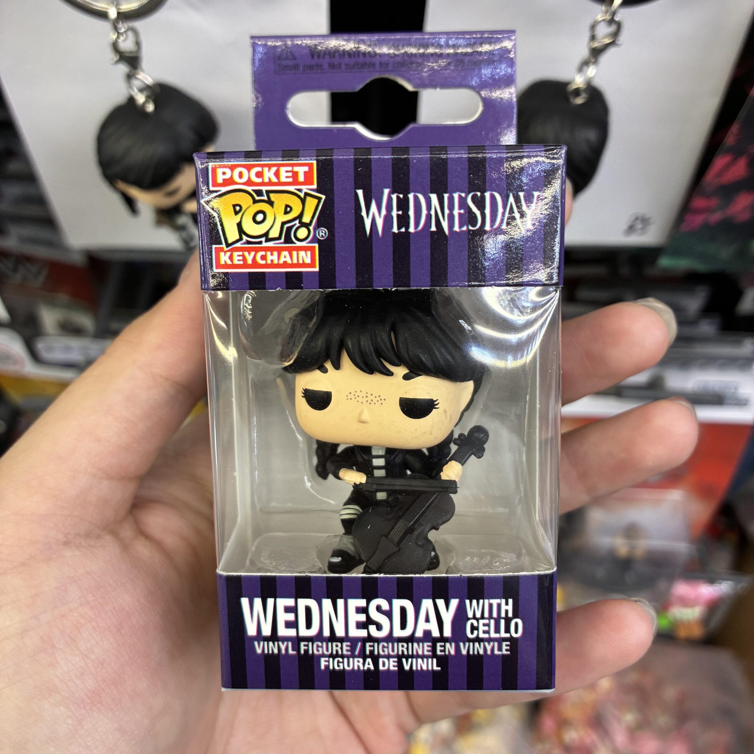 Cute Wednesday Addams with Cello Funko Pop Keychain | TV Show Fan Gift