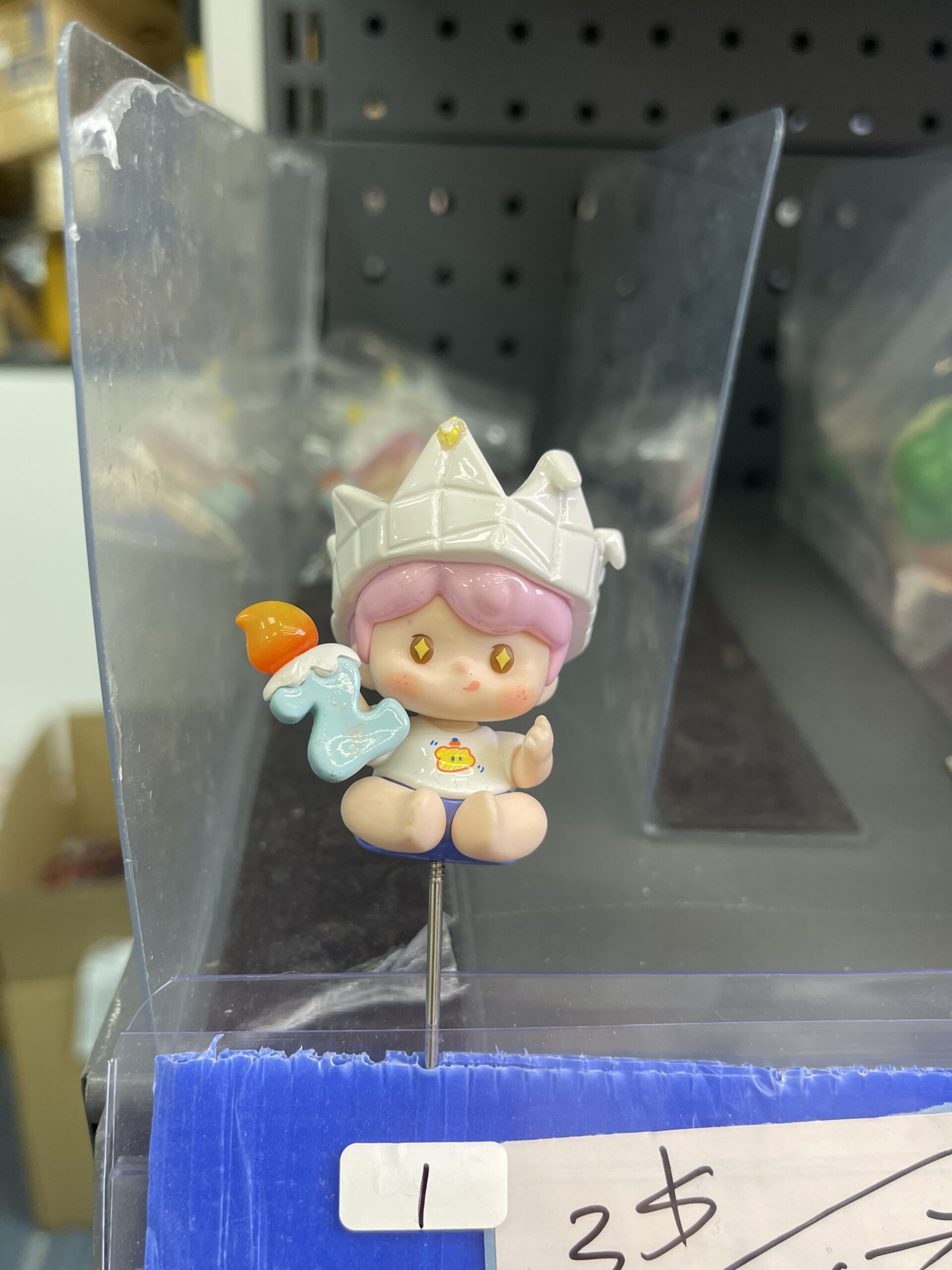 Cute Candle Boy Resin Figurine, Cartoon Character Plant Decor Pin