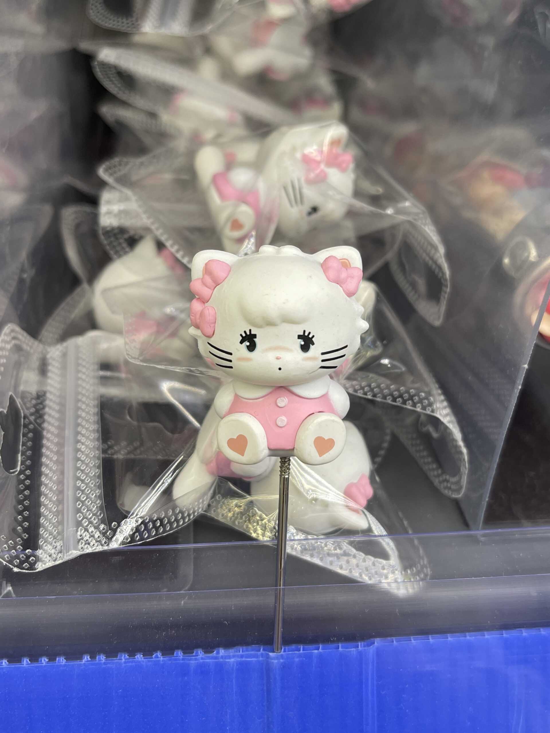 Cute Pink Bow Kitty Resin Figurine, Kawaii Cat Plant Decor Pin