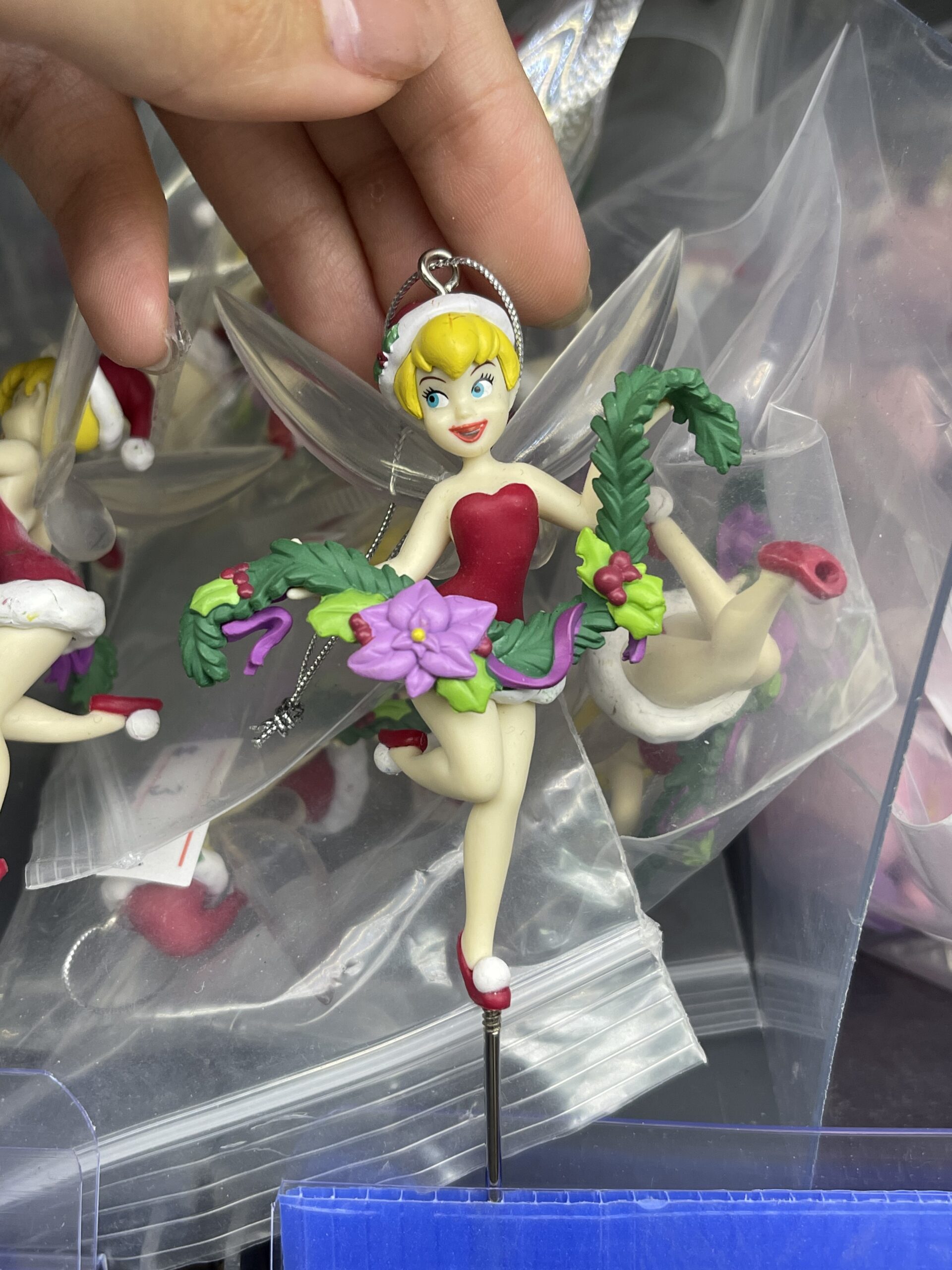 Christmas Tinker Bell Resin Figurine, Disney Fairy Plant Decor Pin