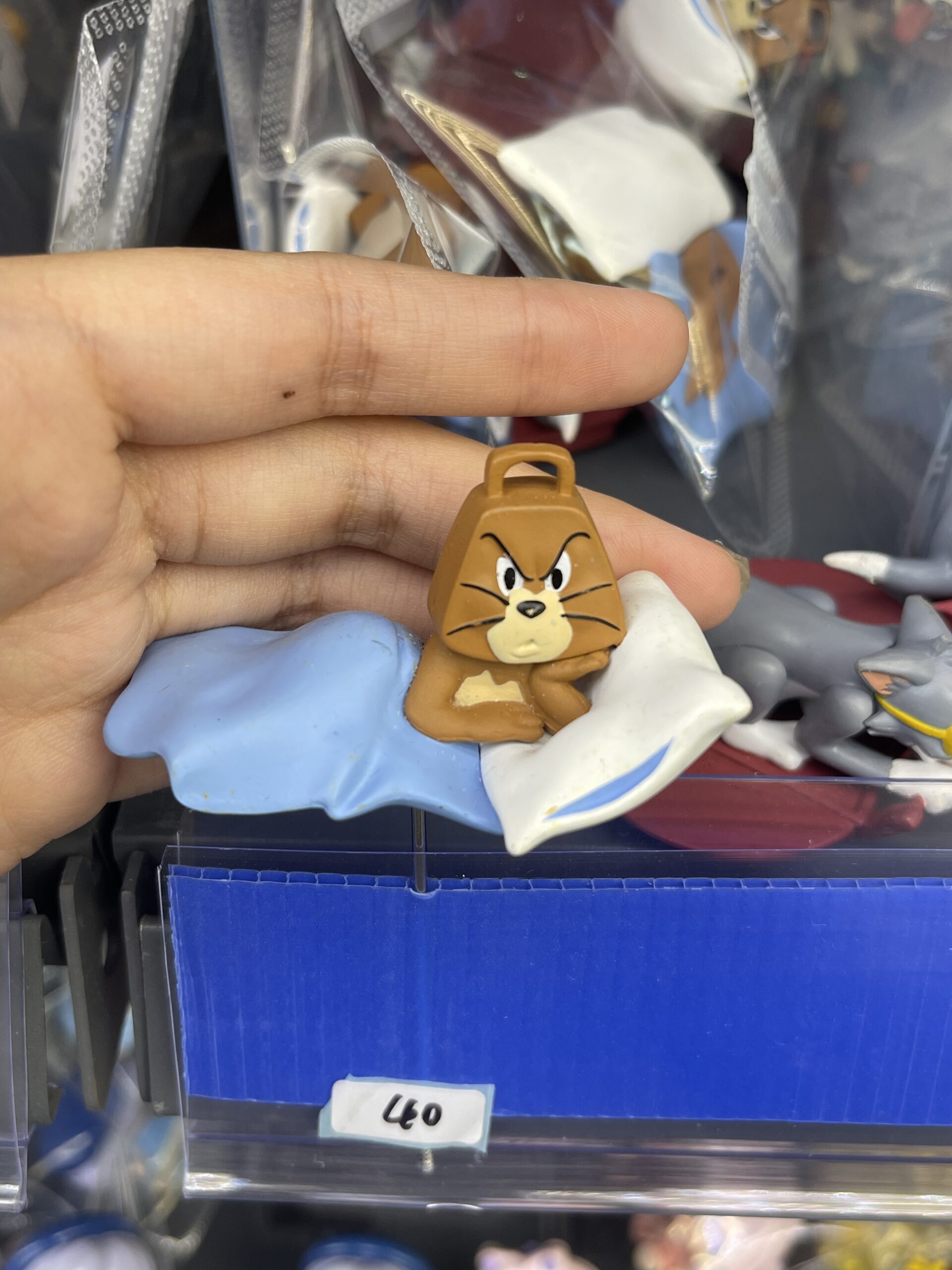 Tom and Jerry Jerry in Bed Resin Figurine, Classic Cartoon Character Decor