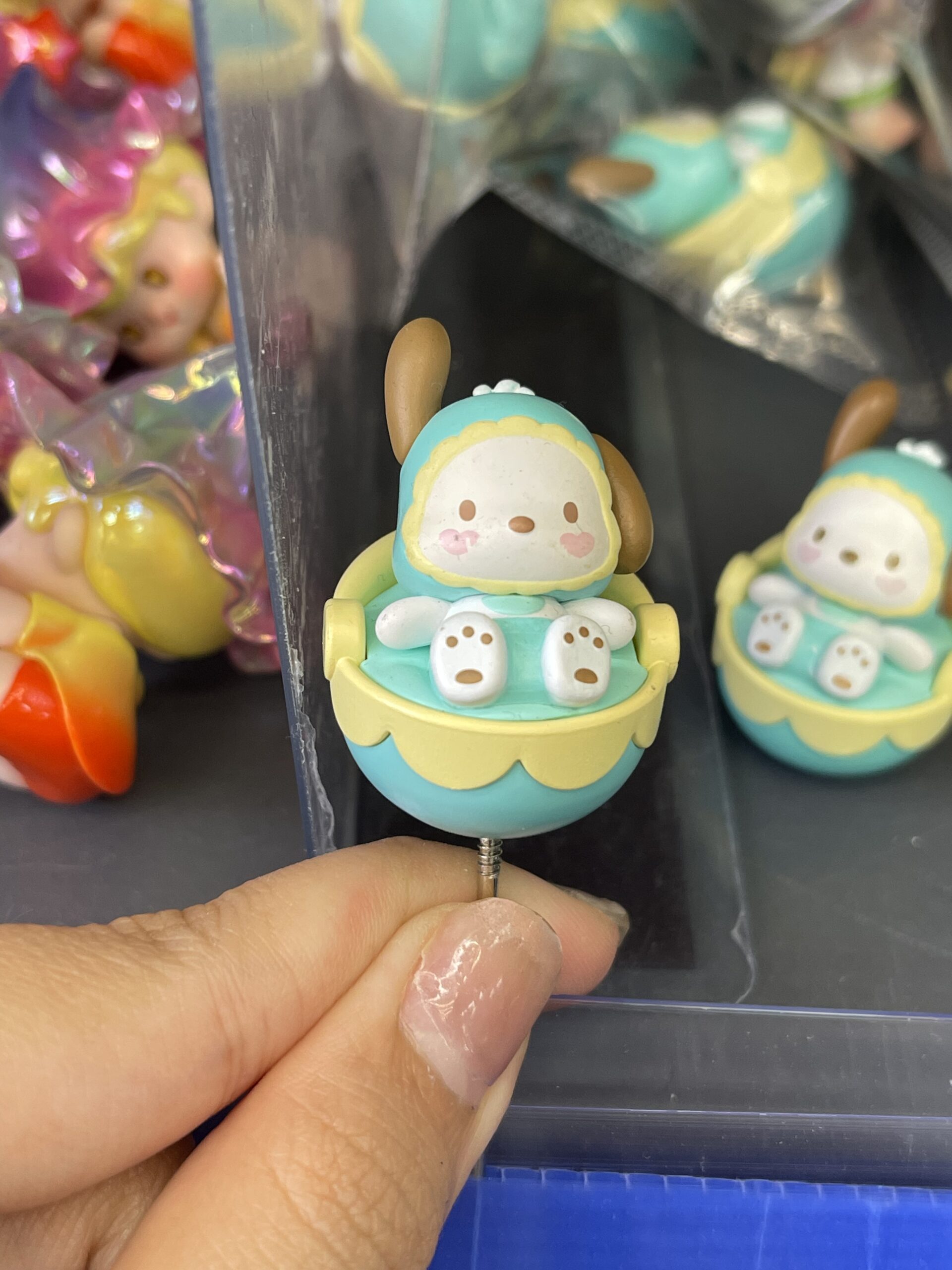Pochacco in Cradle Resin Figurine, Sanrio Plant Decor Pin