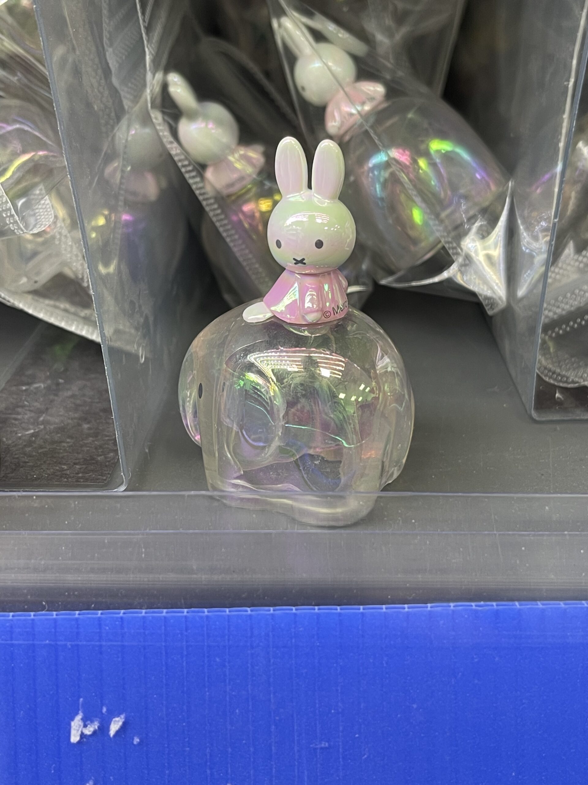Miffy Bunny on Iridescent Elephant Bottle Figurine, Cute Character Decor