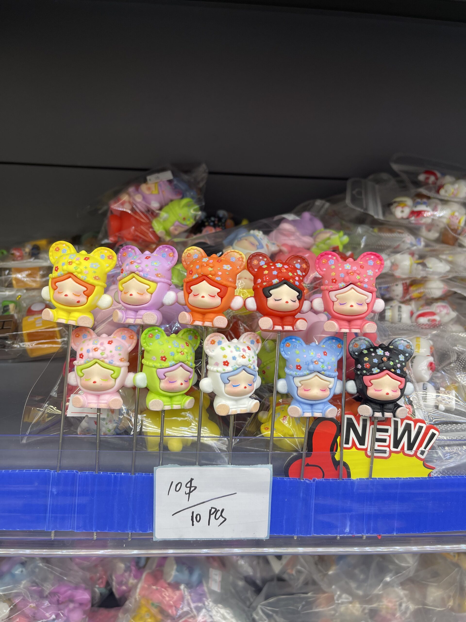 Flower Head Chibi Doll Resin Figurine Set (10pcs)