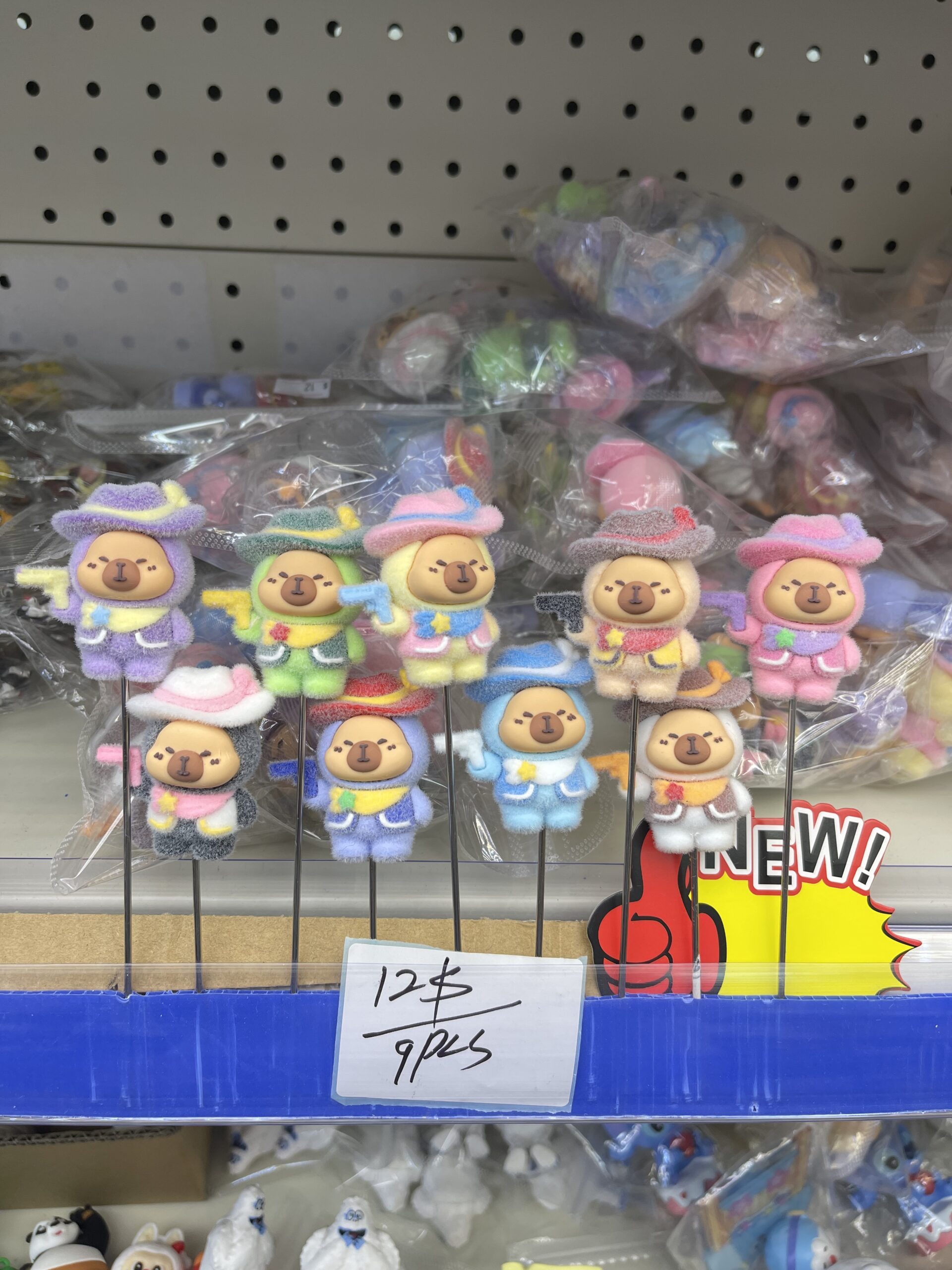 Flocked Cowboy Capybara Resin Figurine Set (9pcs)