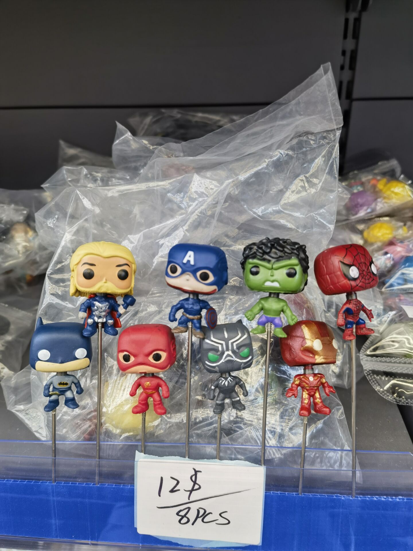 Cute Superhero-Inspired Resin Flower Pot Stakes (8-Piece Set)